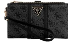 GUESS Noreen SLG Double Zip Organizer Coal Logo