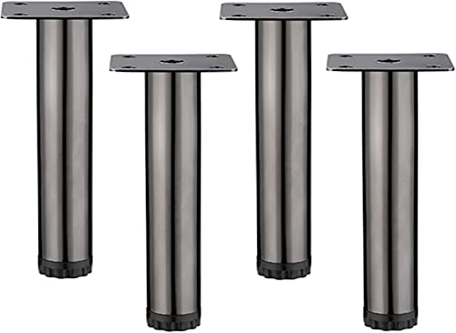 RWRAPS Verstellbare Tischbeine aus Metall, Sofabeine aus Metall, 4er-Set (Gold, 18 cm) (Silberschwarz 17 cm)