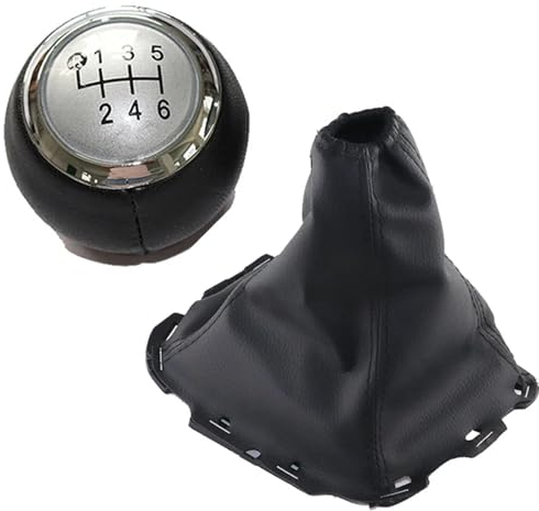 NVETJMUA Schaltknäufe Für Toyota Für Avensis III T27 (2008-2015) 5/6 Geschwindigkeit Auto Shift Schaltknauf Hebel Gaitor Boot Abdeckung Schalthebelknopf(Farbe:6 Speed Silver Set)