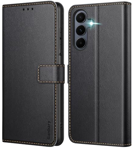 Ganbary Funda Compatible con Samsung Galaxy A16 4G/ 5G, Funda Tapa Libro Movil PU Cuero Funda para Samsung Galaxy A16 4G/ 5G [Protección Completa] [Ranura Tarjeta][Función Soporte], Negro