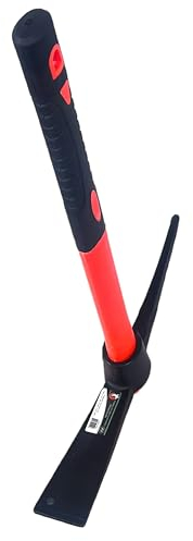 15 Inch Garden Micro Mini Pick Mattock, 38x25cm Red Pickaxe with Fiber Handle, Garden Mattock for DIY | Camping | Gardening | Digging | Paving | Farm | Hand Tools | Construction