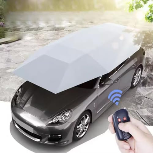 Universelles Autozelt, Auto-Sonnenschirm, Intelligentes, Mobiles Carport-Dach Mit Fernbedienung, Isolierende, Zusammenklappbare Sonnenschutzmarkise, Anwendbar Für Alle Arten Von Autos,Grey-5.2*2.3m