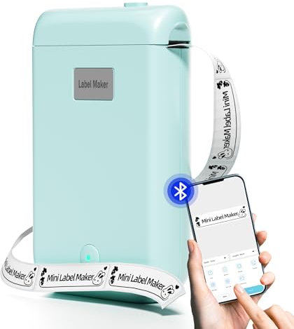 Label Maker, Portable Bluetooth Label Maker Machine, Mini Thermal Handled Label Makers with Multiple Templates, D10 Inkless Labeler Sticker Maker for Home Office Organizing
