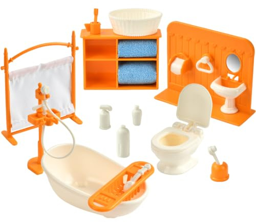 Miniatur Badezimmer Zubehör, Puppenhaus Zubehör Weihnachten, Mini Waschraum Zubehör, Miniatur Wichtel Zubehör, für Puppenhaus Deko, Mini Duschraum, DIY-Mikrolandschaft