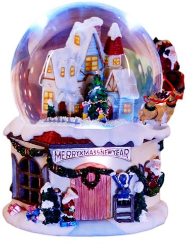Globo de nieve de Navidad, globo de nieve con caja de música, globos de nieve de Navidad para adultos, adornos musicales de Navidad, caja de música de bola de cristal de Navidad, cumpleaños
