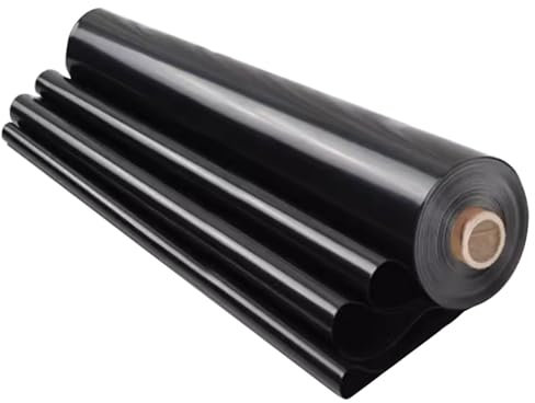 Bâche de bassin robuste noire avec sous-couche en polyéthylène haute densité durable pour piscine de jardin, 4 x 5 m