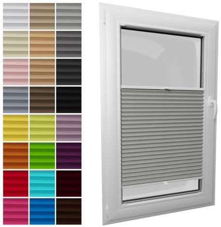 STELGE - Standard Plissee mit Bohren I auf Maß gefertigt I Breite 30-129 cm I Höhe 50-230 cm I Blickdichte und lichtdurchlässige Rollos I 24 Farben Standard-Stoff (Höhe von 150 cm bis 230 cm)