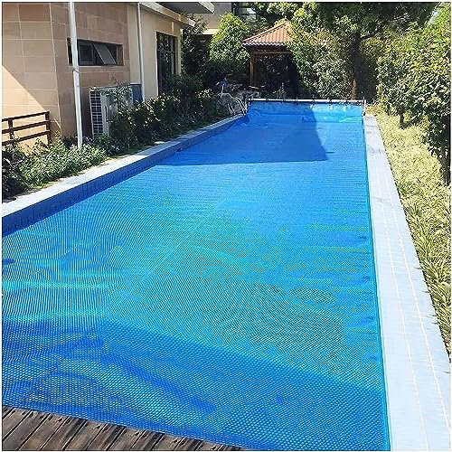 Manta solar de burbujas de 400 micras, resistente a la lluvia, manta térmica flotante de 4 m x 6 m, para piscinas de 13 x 19 pies