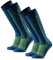 DANISH ENDURANCE 2 Paar Kompressionsstrümpfe, Sport Kompressionssocken, 21-26 mmHg, Unisex, für Herren & Damen, Blau/Neon Gelb, 48-51