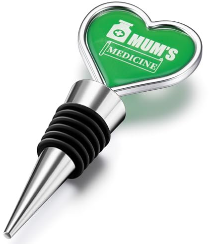 Geiserailie Novelty Gifts for Mum from Daughter Son Novelty Wine Bottle Stopper Cork Rude Funny Novelty Gift for Mother's Day Birthday Thanksgiving Christmas (Heart Style)