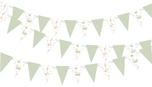Gans 1. Geburtstag Dekoration, One Silly Goose Birthday Banner Grüne Gänse Wimpel Banner Silly Goose Triangle Wimpelkette Flaggen für Bauernhoftier Thema Kinder Erster Geburtstag Babyparty Party