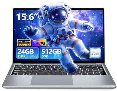 Computer portatile da gioco i5, laptop da 15,3 pollici fino a 3,60 GHz, notebook aziendale per 24 GB RAM 512 GB SSD, display Full HD 1920 x 1200 tastiera retroilluminata apertura 180 angolo per laptop