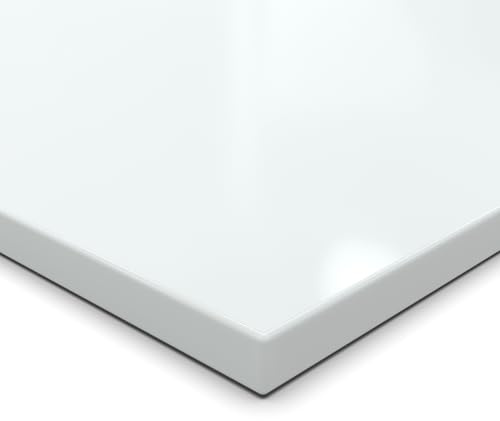 Panneau de particules de 25 mm, découpe en cristal blanc mélaminé, longueur jusqu'à 200 cm, panneaux décoratifs avec bande de 2 mm, choix : 80 x 40 cm (bord ABS complet)