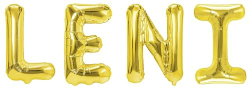 Party Austria Folienballon Schriftzug mit Wunschnamen 35cm Höhe Buchstabenballon Namensballon Mädchennamen weibliche Namen Frauennamen Luftballon (Leni)