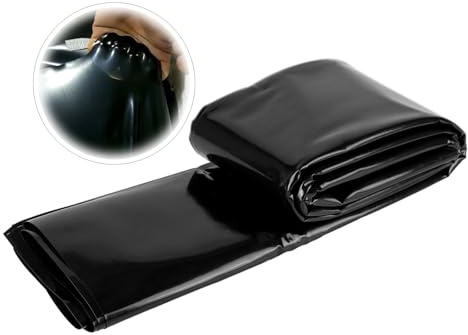 Flexible Teichfolie aus HDPE, für Wasserfälle, Bachläufe und Fischteiche, reißfest, langlebig, schwarze Unterlage, 15 m (6,5 x 7,0 m)