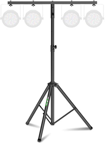 NiuNyuNeu DJ Lichtstativ Metall T-Bar Bühnenständer für Par-Lichter Stativ Lichtstativ mit Querstangenhalterung, Einzeln