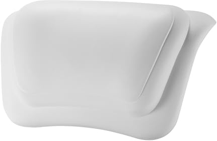 Koelaa Cuscino da Bagno, Impermeabile, con Ventose Antiscivolo, Cuscino Vasca Impermeabile, Ergonomico, per Vasca da Bagno, Spa, Supporto per Collo e Testa - Bianco