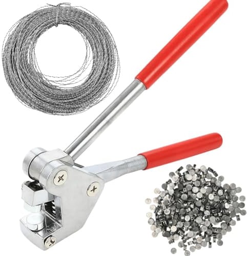 42 Pièces Ensemble de Pinces à Sceller Plombage EDF Professionnel avec Gaufrage, avec 40 Joints (8 & 10mm) et 30m Fils d'Étanchéité, Lot de Pince de Scellement, pour Compteurs Électriques et d’Eau