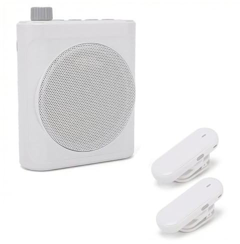 Tragbares PA-Lautsprechersystem mit kabellosen Lavalier-Mikrofonen, Bluetooth wiederaufladbar für Unterricht und Präsentationen