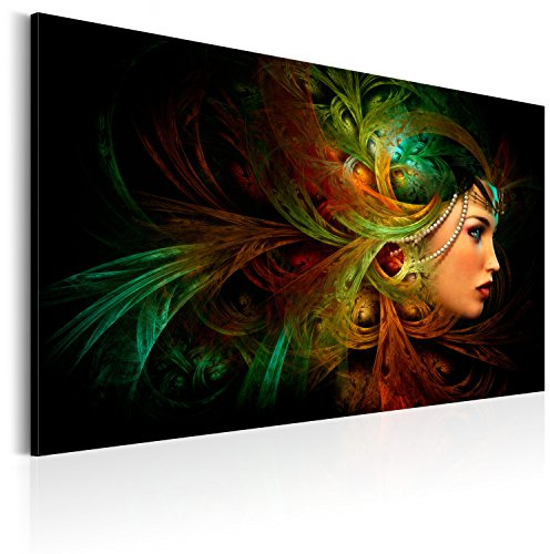B&D XXL - Leinwandbild Abstrakt Frau Gesicht, 120x80 cm, 1-teilig, modern | Hochwertige Leinwand, sofort aufhängbar, ideal fürs Wohn- oder Schlafzimmer, wasserfest und lichtecht, langlebig, stilvoll