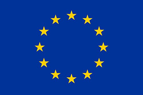 MC-TREND® Drapeau bleu de l’Europe avec des oeillets Europe Union européenne Étoiles Flagpole (150 x 250 cm)