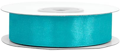 Satinband 18mm x 25m Rolle - FARBAUSWAHL in 3/6/12/18/25/38/50/75/100mm - farbecht & waschbar - Schleifenband für Hochzeit - Geschenkband zum Verpacken Dekorieren Basteln - Türkis 340D