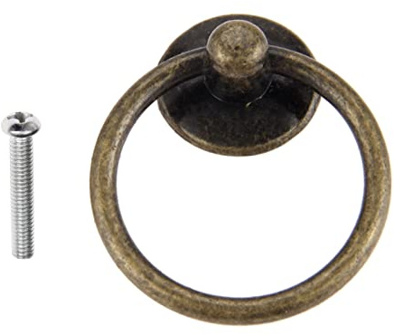Yetaha Schublade Ring Griffe Möbelknöpfe Ring Vintage Drop Ring Knöpfe für Schrank, Kommode, Badezimmer, Kleiderschrank mit Schraube Antique Bronze