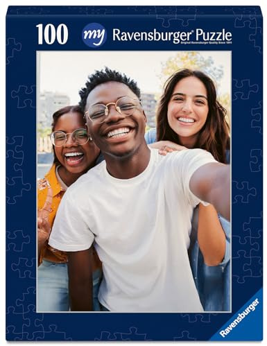 Ravensburger Fotopuzzle 100 Teile mit eigenem Bild Hochformat Dunkelblau | 100 Teile, Zum Selbstgestalten, Personalisierte Fotogeschenke, Für Kinder und Erwachsene