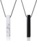 coai Coppia di Collane Yin Yang in Acciaio Inox con Pendenti Barra Rettangolare in Ossidiana e Howlite