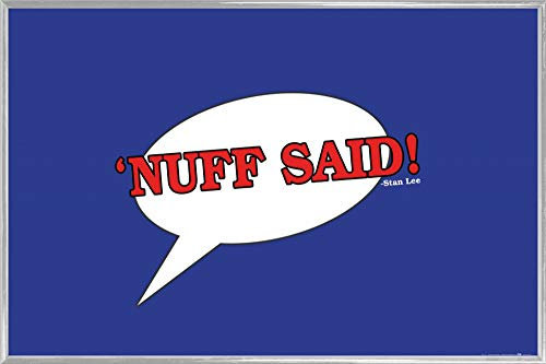 1art1 Comics Poster Plakat | Bild und Kunststoff-Rahmen - Nuff Said, Stan Lee Zitat (91 x 61cm)