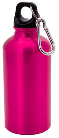 WALTER Borraccia in Alluminio Modello Life, Termica con moschettone, 500 ml in 7 Colori. per Campeggio e per Tutti Gli Sport e attività all'aperto (500 ML, Fuxia)