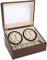 Ejoyous Automatischer Uhrenwender Uhrenvitrine, 4+6 Luxuriöser Lagerung Holz Schmuckschatulle PU Leather Watch Winder für Automatikuhren Mechanischen Uhren mit 6 Grids Uhrenaufbewahrungskoffer