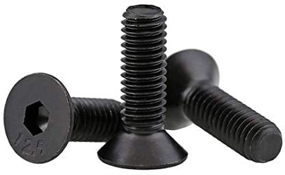 BOZONLI Linsenkopfschrauben mit Innensechskant, Flachkopf Karbonstahl Innensechskant Senkkopfschrauben Maschinen Schrauben, M5×12mm,20 Stück