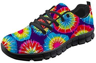 SEANATIVE Damen Sport Gym Sneaker Mode Atmungsaktive Laufschuhe Casual Walking Schuhe, - Bunte Regenbogenfarben - Größe: 40.5 EU