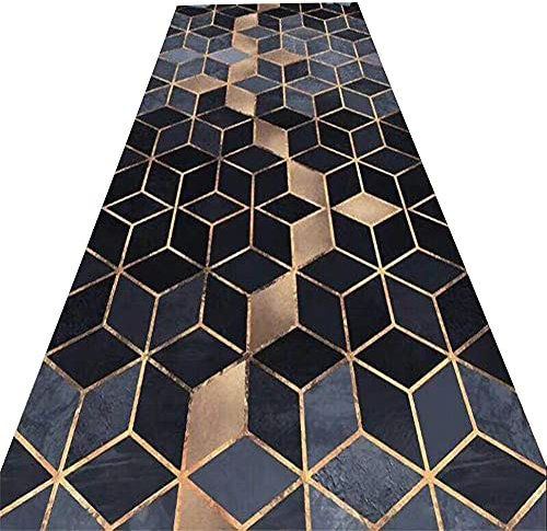 AMSXNOO Teppich Läufer Flur, Maschinen Waschbar rutschfest Teppich im Wohnzimmer Bereich Weiche Warme Dicke Teppichmatte Lang für Küche Schlafzimmer Eingang Büro Gewerbewohnung Zuhause Geschäft
