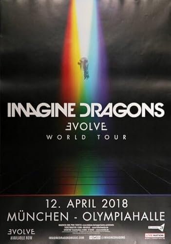 Premium Poster/Plakat | DIN A1 | Wanddeko | Live Konzert Veranstaltung » Imagine Dragons - Evolve World Tour, München 2018 «