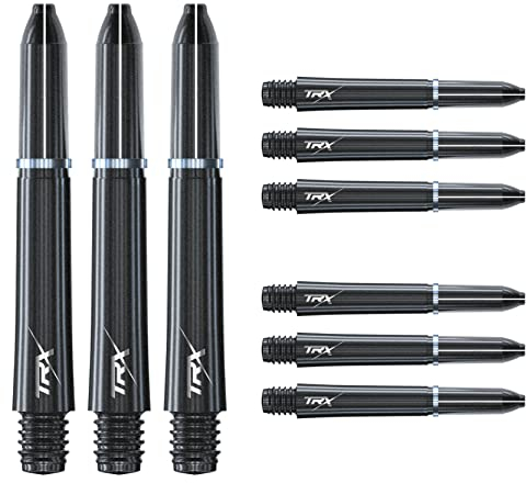 RED DRAGON TRX Short Black Graphite Effect Stems - 4 Sets per Pack (12 Stems in total)