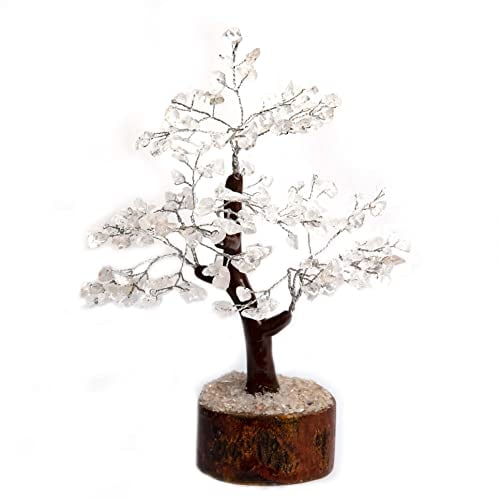 Wonder Care Edelsteinbaum des Lebens, Kristallbaum, Glücksbringer, Heilsteine für Geld, Kristallbaum, Dekoration, Geld, Edelsteinbaum, klarer Quarzbaum (300 Perlen)