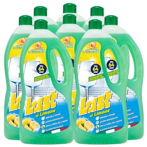 Lot de 8 assiettes liquide au citron dégraissant sale et incrustations avec vitamine et format de 1 L - 544 lavages