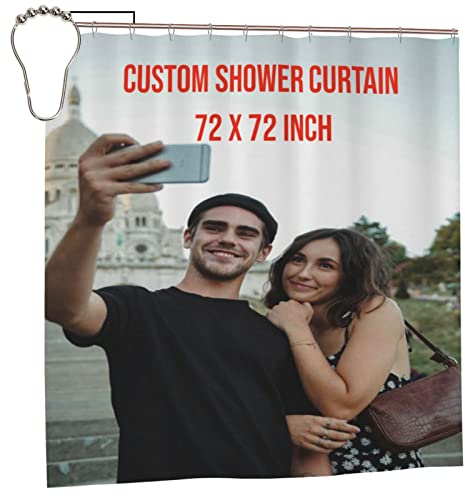 Naispanda Personalisiert Bild Duschvorhang Personalisierte Foto Badvorhang aus wasserdichtem Stoff Angepasst Foto Weihnachten Halloween Duschvorhang für Badezimmer Dekoration