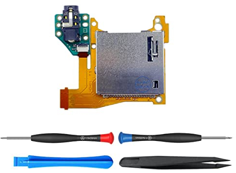 ElecGear Lecteur de Carte de Jeu Remplacement pour Switch Lite HDH-001, Module PCB pour Adaptateur de Carte de Jeu avec Prise Audio Casque 3,5 mm, Kit d'outils de Réparation Inclus.