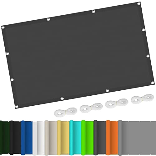 SunSail Wasserdicht Rechteckig 6.5 x 7 m UV-beständig Sonnensegel Schattentuch inkl Befestigungsseile für Patio Hinterhof Rasengarten, Dunkelgrau