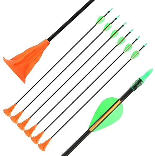 SHARROW Bogenschießen Saugnapf Pfeile Fiberglaspfeile 29 Ersatzpfeile Sichere Sauger Pfeile für Anfänger Zielschießen Praxis Spiel (12)