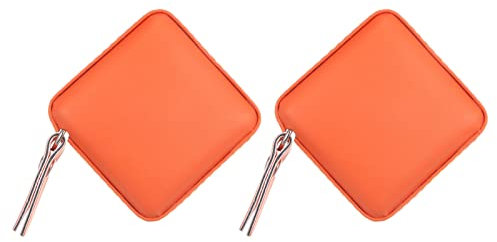 sourcing map Metro a nastro quadrato retrattile, 150 cm, custodia in morbida pelle, misura tascabile, per corpo, misure da cucito, colore: arancione