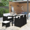 Festnight Rattan Gartenmöbel Set 4 Personen Balkon Sitzgruppe Garten Essgruppe Balkonmöbel Set Gartentisch mit Stühlen Set Gartenbank Polyrattan Gartengarnitur Sitzgarnitur Balkontisch