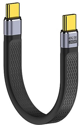 Short USB C to USB C Cable 5.1in, 240W Fast Charging USB4 Cable, Support 40Gbps Data Transfer, 8K@60Hz Video Output, Thunderbolt 4 Cables for iphone 15/15Pro Max,Hard Disk,Power Bank,MacBook
