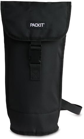 PackIt Freezable Wine, Black Bag, Large