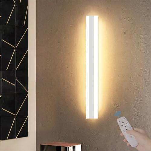 GZZBMY LED Moderne Leiste Dimmbare Innenwandleuchte Minimalistische Kreative Wandlampe mit Fernbedienung Mode Treppe Acryl Wandleuchte Gang Wohnzimmer Schlafzimmer Kopfteil (Weiß,150CM)