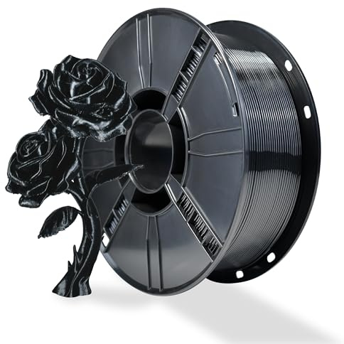 iBOSS PETG Filament 1.75 mm, Stärker Zähigkeit PETG 3D Drucker Filament, 1kg Spule, Maßgenauigkeit +/- 0,02 mm, 3D-Druck-Filament für 3D-Drucker, PETG Schwarz