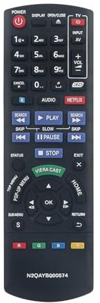 N2QAYB000574 Replacement Blu Ray Player Remote Control Compatible with Panasonic Blu-Ray Disc Player DMP-BDT215 DMP-BDT310 DMP-BDT210 DMP-BDT110 DMPBDT210 DMPBDT310 DMPBDT215 N2QAYB000575 N2QAYB000883